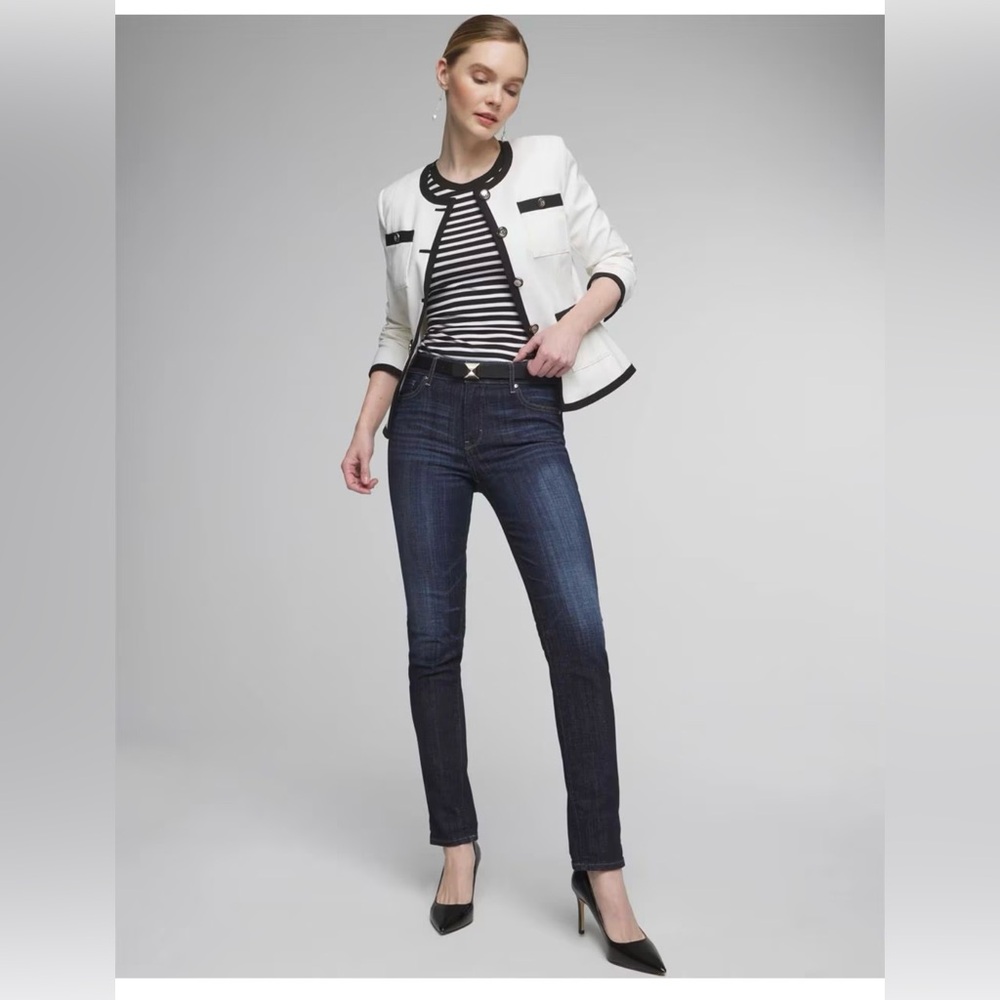 Whbm Colorblock Stylist Jacket Size 10 Color Ecru… - image 6